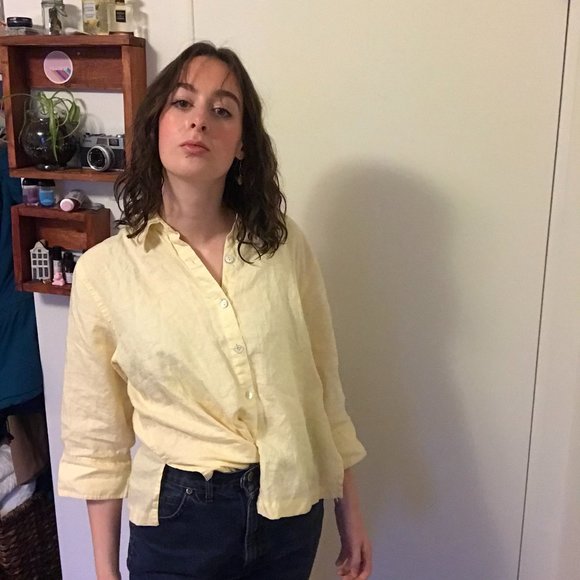 Yellow Linen Button Down - Picture 2 of 4